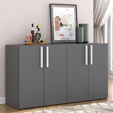Imagem de Aparador Buffet 4 portas Viena Multimóveis Grafite/branco