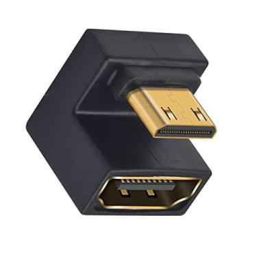 Imagem de Duttek Mini adaptador HDMI para HDMI em forma de U 8K, pacote com 1, 48 Gbps com luzes LED para câmeras, projetores (macho para fêmea)