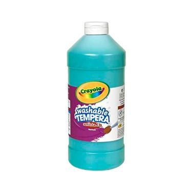 Imagem de Crayola Washable Tempera Paint, Turquoise Blue Kids Paint, 32 Ounce Squeeze Bottle