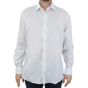 Imagem de Camisa Masculina Dudalina ML Comfort Fit Xadrez Branca - 53042-Masculino