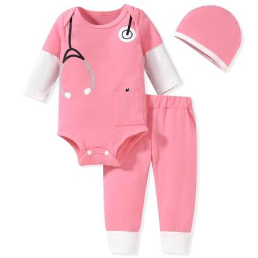 Imagem de fioukiay Conjunto de roupas Preemie para bebês meninas e meninos, uniforme médico, dia da carreira, infantil, dia das bruxas, rosa