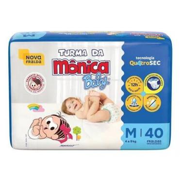 Imagem de Fralda turma da mônica baby quatrosec m/40 unidades 4 à 9kg