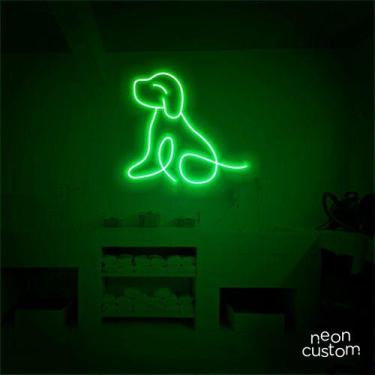Imagem de luminaria letreiro Neon Led Dog Sentado 100x100 luminoso decoração p/ 