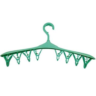 Imagem de Cabideiro de Plástico Varal Cabide Com Gancho 8 Prendedores Sortido - 