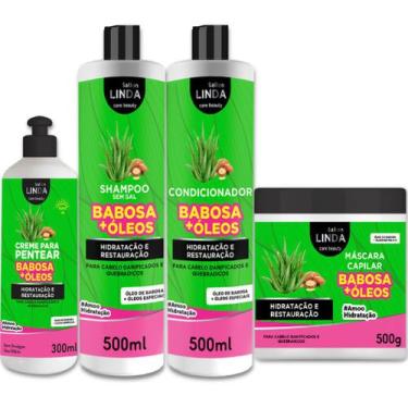 Imagem de Kit Capilar Babosa + Óleos Shampoo e Condicionador + Mascara + Creme -