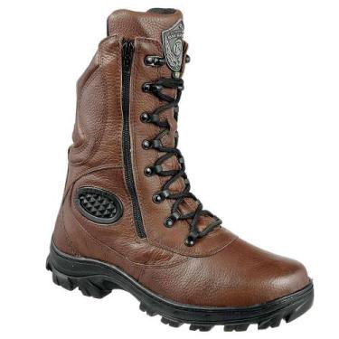 Imagem de Coturno Segurança EPI Couro Zíper Cano Alto Macia Trabalho - BM Brasil