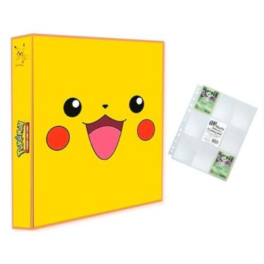 Imagem de Álbum Pasta Fichário Pokemon com 10 Folhas YES 9 Bolsos Pikachu Sorrin