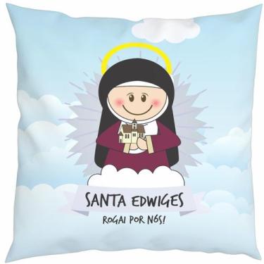 Imagem de Almofada Com Enchimento Oração Santinhos Santa Edwiges - Core Decore