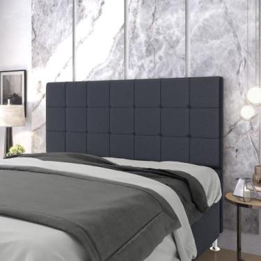 Imagem de Cabeceira Áurea 195 Couro Aradecor, Azul, KING