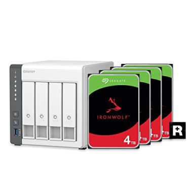 Imagem de QNAP NAS de 4 compartimentos com capacidade de armazenamento de 12 TB, pacote de unidades Seagate IronWolf RAID 5 pré-configuradas, portas de 2,5 GbE (TS-433-4G-44ST-US)