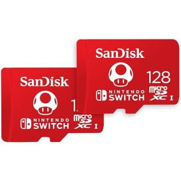 Imagem de SanDisk Pacote com 2 cartões microSDXC de 128 GB, licenciado para Nintendo Switch (2 x 128 GB) - SDSQXAO-128G-GN6Z2