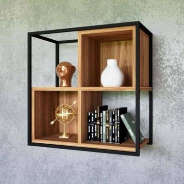 Imagem de Prateleira Industrial Com Nicho Teca Pequena 