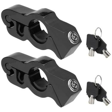 Imagem de VG MOTO Trava de guidão de motocicleta, antifurto, aderência do acelerador, trava de freio de embreagem ajustável universal para motocicletas, ciclomotor, scooter, quadriciclo (preto-2 peças)