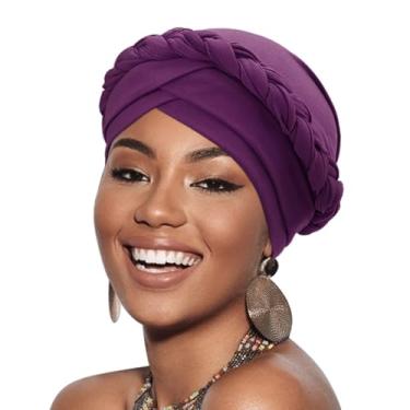 Imagem de Toucas de turbante femininas africanas pré-amarradas turbantes torcidas para mulheres,...