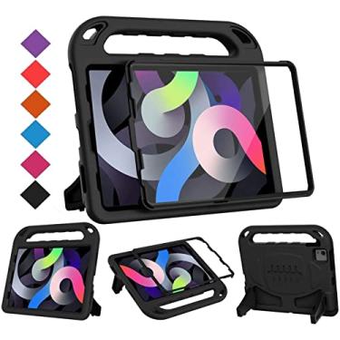 Imagem de BMOUO Capa infantil para iPad Air 5/4, protetor de tela embutido, capa com alça à prova de choque para iPad Air 5ª/4ª geração 10.9, preta