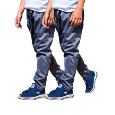 Imagem de Kit 2 Calça Infantil Helanca Flanelada Agasalho Lisa  - BEN20 PREMIUM,