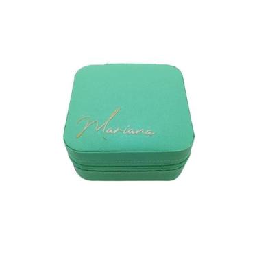 Imagem de Mini Porta Joias Personalizado - Nome Elegante - Verde - 1 unidade - R