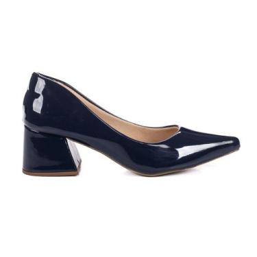 Imagem de Sapato Scarpin Feminino Jjojo Flávia Salto Medio Grosso 7cm - Jojjo, 3