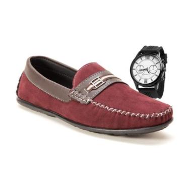 Imagem de Mocassim masculino sapatilha casual confortavel sapato leve + RELOGIO 