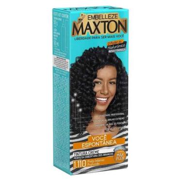 Imagem de Kit Prático Tintura Creme Maxton 1.110 Preto Intenso Profundo - Embell
