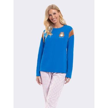 Imagem de Pijama Manga Longa com Calça Jogger Bee - Veggi, Azul, M, Feminino
