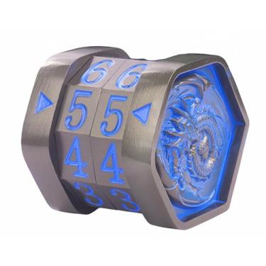 Imagem de Metal MTG Life Counter, Life Counter MTG, Magic The Gathering Life Counter Gift Box Packaging Suitable for Board Games, Card Games, Compatible with MTG and TTRPG(Black Nickel_Blue)