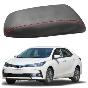 Imagem de Bilisin Capa de console central compatível com Toyota Corolla 2014-2019 acessórios à prova d'água capa de tampa do console intermediário capa protetora de caixa de apoio de braço de couro PU (fio