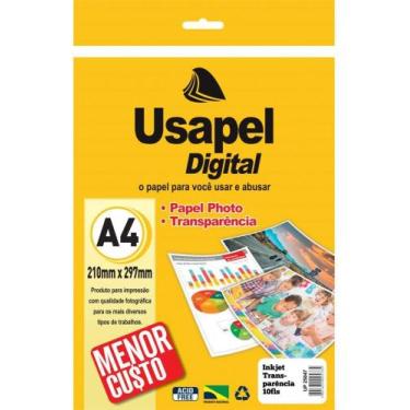 Imagem de Transparência para Impressora Inkjet A4 50 Folhas Sem Tarja Usapel