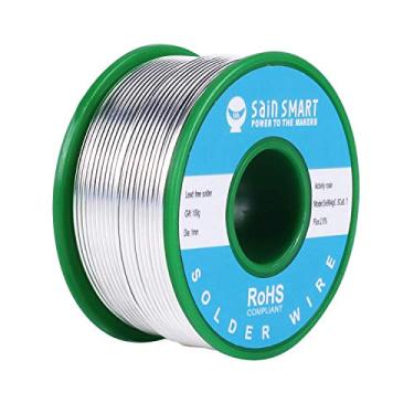 Imagem de SainSmart 100 g 1 mm Fio de solda sem chumbo com Rosin2 Sn97 Cu0.7 Ag0.3, solda de fio de estanho para solda elétrica (1 mm, 100 g / 0,22 lbs)