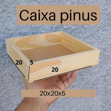 Imagem de Kit 10 caixa cesta de pinus 20x20x5 cesta de café da manhã - Leal arte