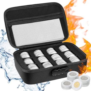 Imagem de Affrolling 96 peças de porta-moedas de 46 mm para colecionadores, à prova de fogo, porta-moedas com cadeado, coleção de moedas, suporte de moedas, cápsula com 10 tamanhos de junta para colecionador de