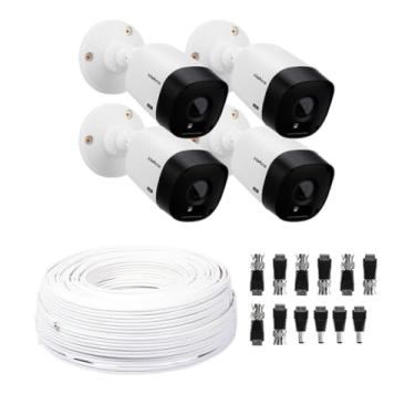 Imagem de Kit 4 Câmera Bullet Intelbras + Cabos + Conectores