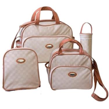Imagem de Bolsas Saída Maternidade Kit 4 Peças Aquarela Porta Mamadeira Mochila Bolsa grande Bolsa Pequena Unissex Menino Menina Bebê Bonucci