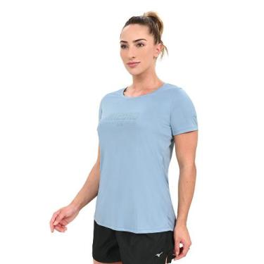 Imagem de Camiseta de Treino Feminina Mizuno Fitwear Stamp, Azul, G