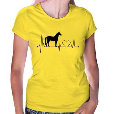 Imagem de Baby Look Cavalo Batimentos Cardíacos - Foca na Moda, Amarelo, G