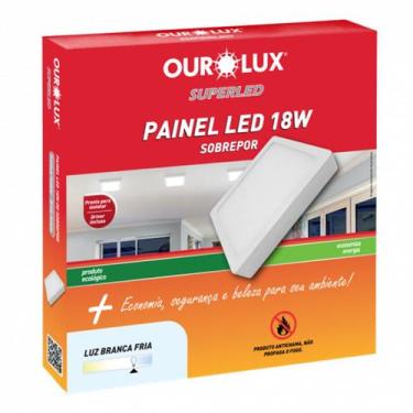 Imagem de Plafon Superled Sobrepor 18W BIV 6500K Quadrado Ourolux