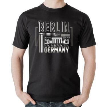 Imagem de Camiseta Algodão Berlim Alemanha - Foca na Moda, Preto, P
