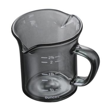 Imagem de Ｂｅｓｇａ Copo de medição de vidro de café expresso com drinques em escala dupla resistente a calor 70ml Multiuse Milk Stronging Pitcher para bartending, Preto