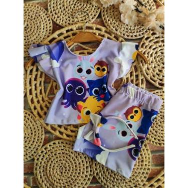 Imagem de Conjunto Menina Infantil Malu Temático Bolofofo Lilas + Short RF04 - A