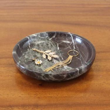 Imagem de Anel travertino de mármore natural bandeja de joias 14 cm para mulheres, bugiganga de mármore para brinco, mesa de cabeceira, presente de aniversário de noivado no dia das mães - Rosa Levanto