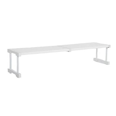 Imagem de Divisória expansível de armazenamento em camadas para armário de armário 55 kg rolamento de carga para organização doméstica (comprimento 87-108 cm / 34,3-42,5 cm)