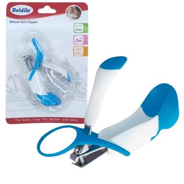 Imagem de Cortador de Unhas Infantil Bebe Azul Com Lupa Castela