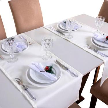 Imagem de Caminho Trilho Passadeira de Mesa 1,30mx40cm Decorativo Tecido Oxford 