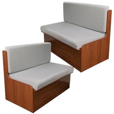 Imagem de CRFATOP Conjunto de 2 capas de almofada cinza claro sólido para cadeira, sofá com elástico, protetor de futon para banco de carro, 2 capas de encosto e 2 capas de banco