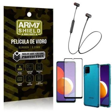 Imagem de Fone Bluetooth Hs615 M12+Capa Anti Shock+Película 3D - Armyshield