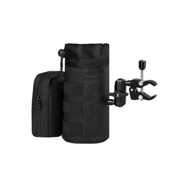 Imagem de Suporte de copo para quadriciclo, suporte de bebida de motocicleta com bolso frontal para suporte de guidão de 1,8 a 4,6 cm, suporte de garrafa de água ajustável de 360° para quadriciclo, motocicleta