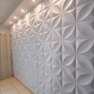 Imagem de Kit 40 Placas PVC 3D Revestimento Parede Flor Pétalas 25cm - Lopes Dec