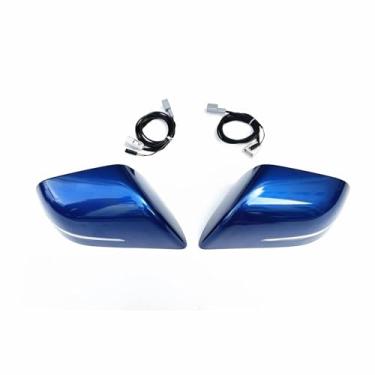 Imagem de Capa de espelho compatível com Tesla Model 3 2017-2023 Tampa de visão traseira lateral externa do carro, capa de retrovisor reversa com luz LED de substituição(Blue)