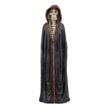 Imagem de Escultura Exu Caveira Preto e Vermelho 22 cm em Resina - Lua Mística -