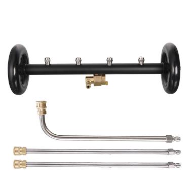 Imagem de Limpador de subcarruagem com função dupla diária, limpador de superfície para máquina de lavar pressão, 40,6 cm, vassoura para lavagem de carro com 3 peças de extensão Wand, 4000 PSI